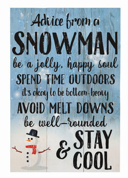Advice from a Snowman