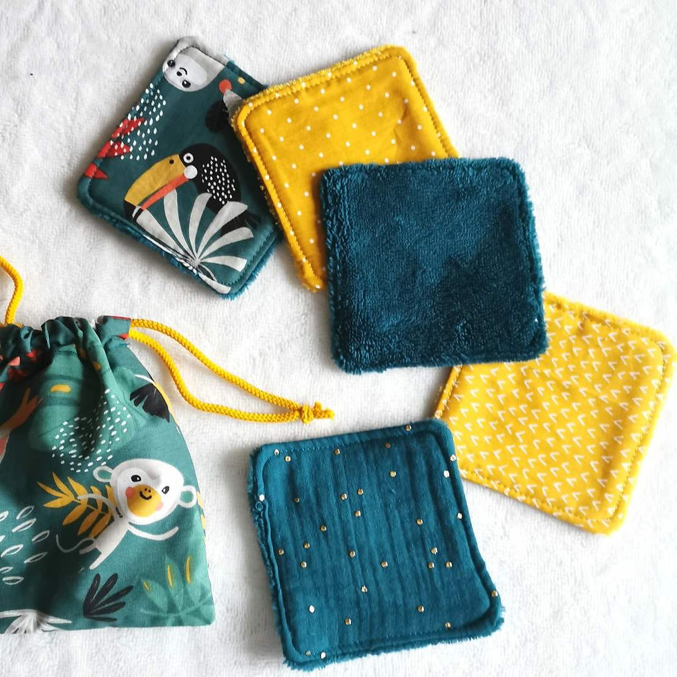 Miniature : Lot de lingettes lavables et pochon