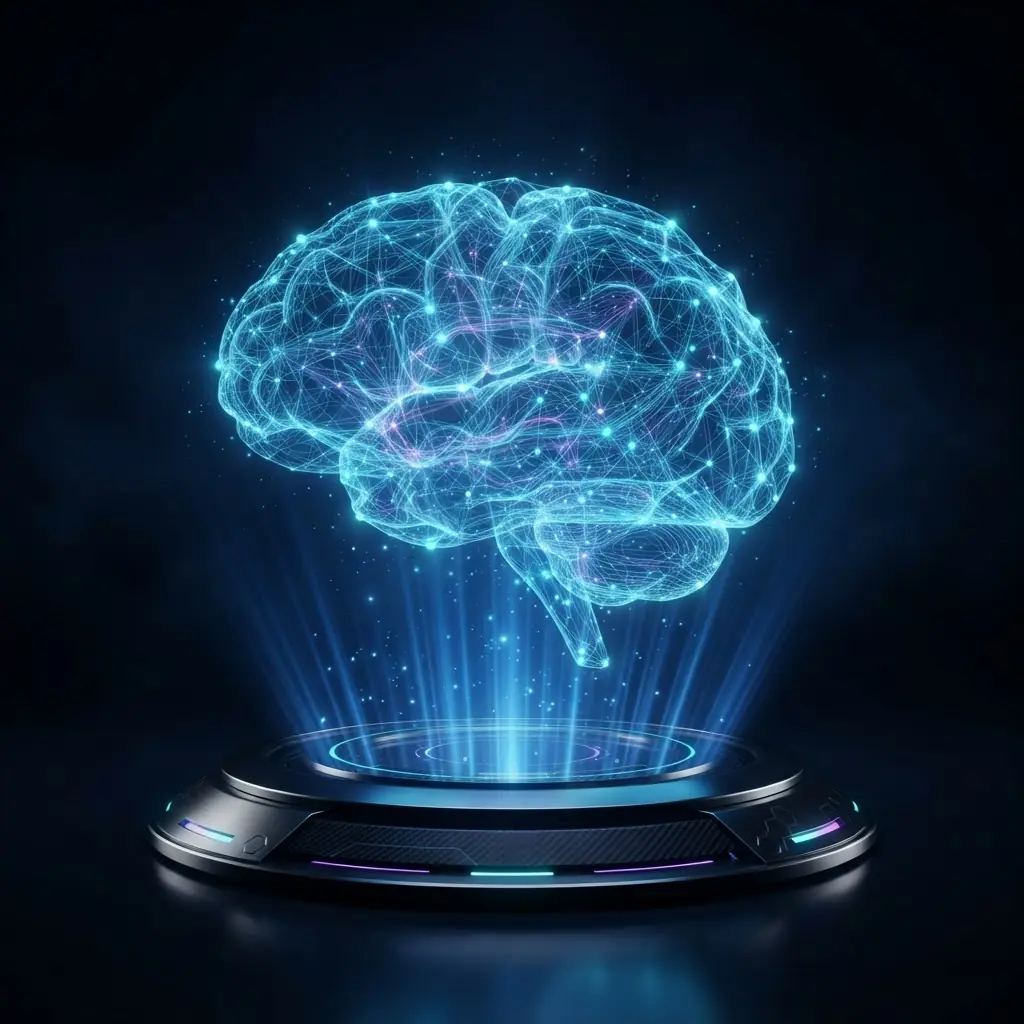 Hologramme d'un cerveau IA symbolisant votre Agent IA
