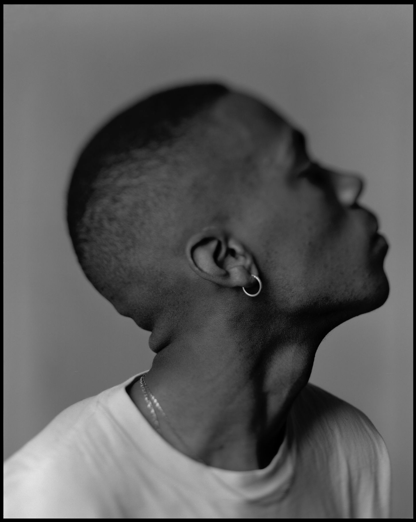 black and white 5x4 inch analogue portrait