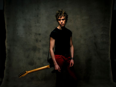 guitarist, portrait photography, colour portrait, studio photography, Girvan, south Ayrshire, advertising, commercial, business, editorial photography, family photography