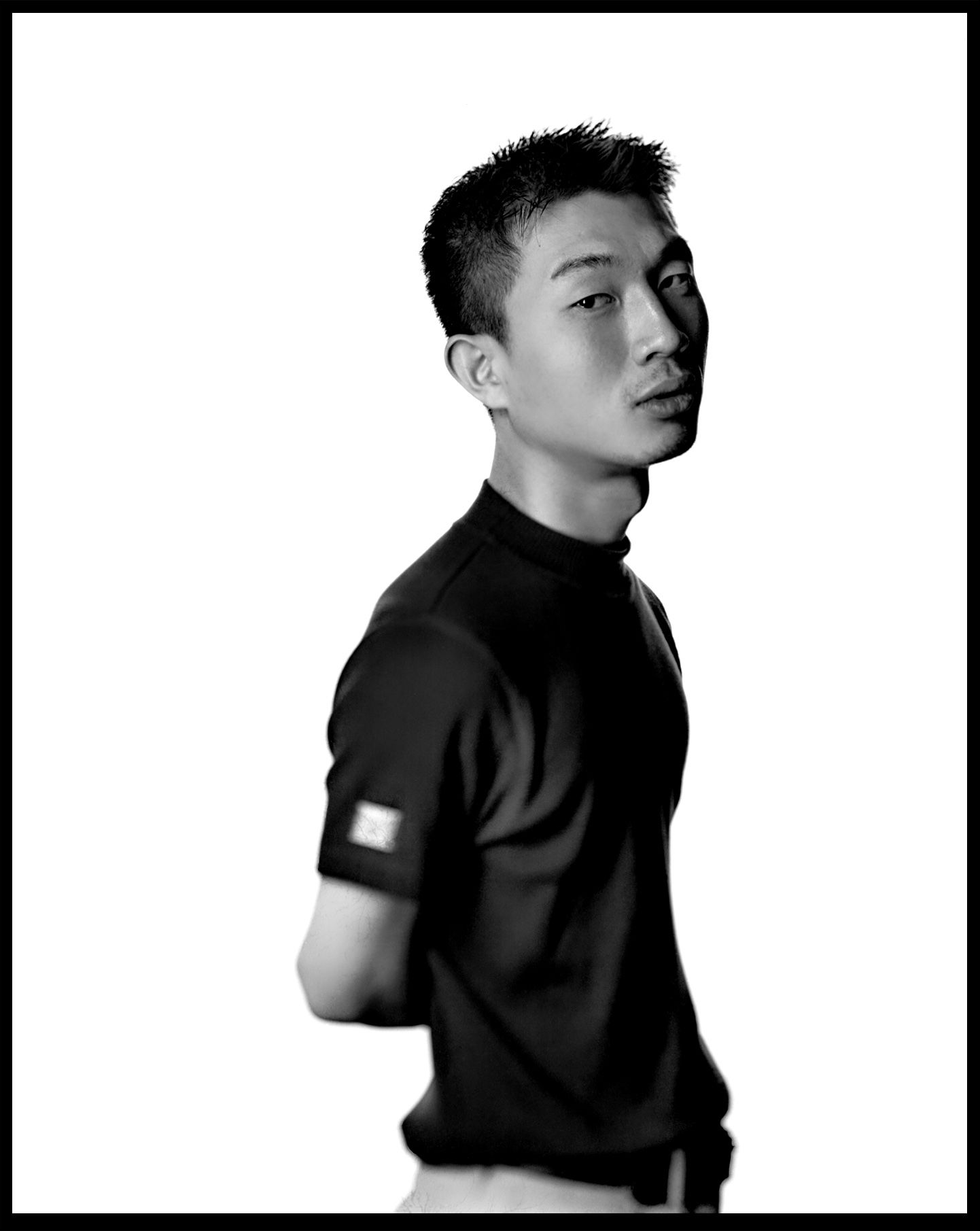 black and white 5x4 inch analogue portrait
