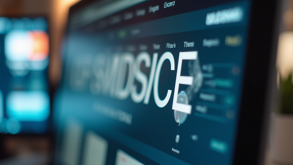 Close-up view of a website layout on a computer screen