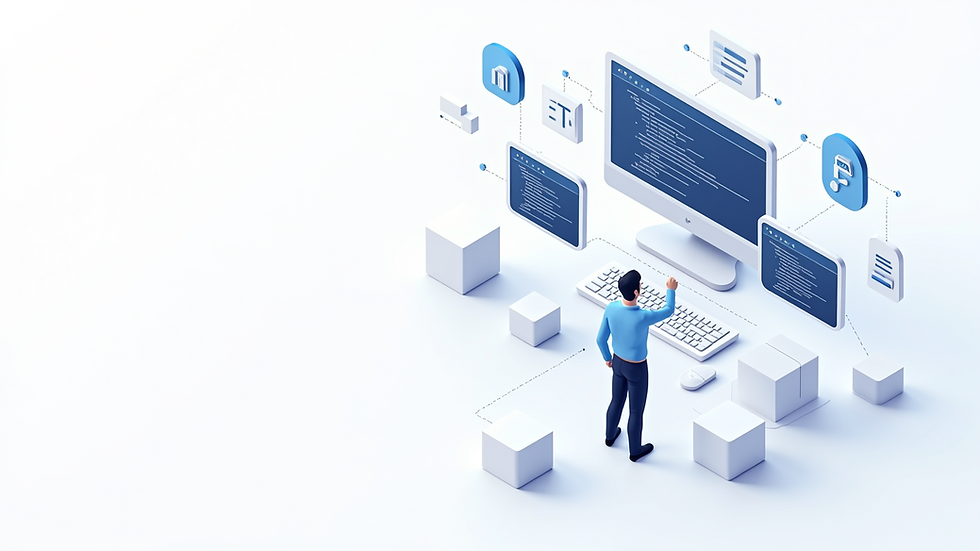 High angle view of a consultant presenting IT solutions to a client