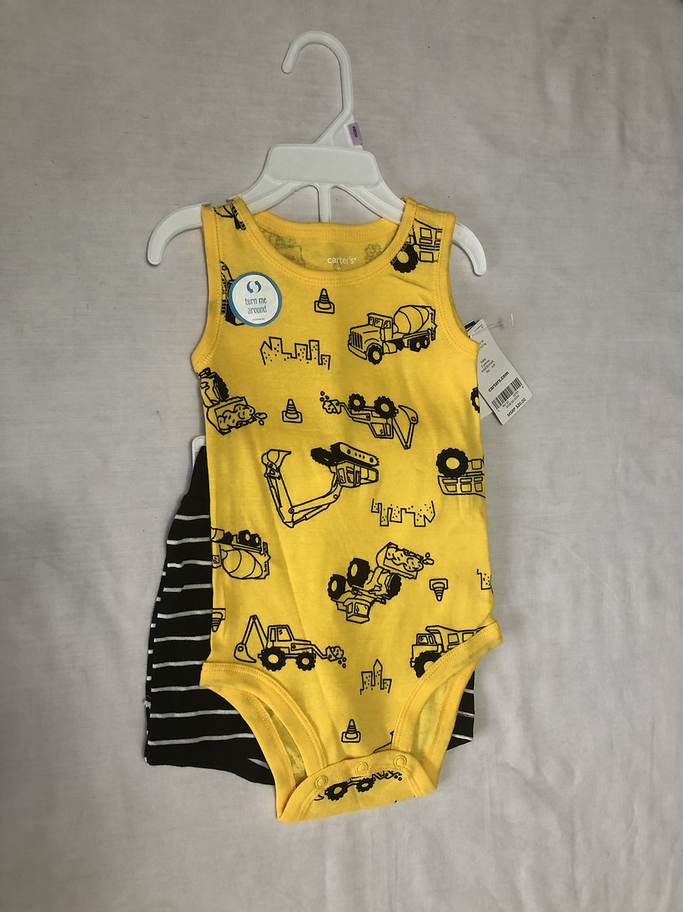 Carters boys 2pc sleeveless pinunder shorts set