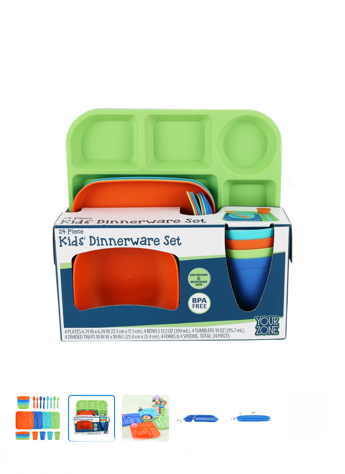 Your Zone 24-pc Plastic Square Dinnerware Set