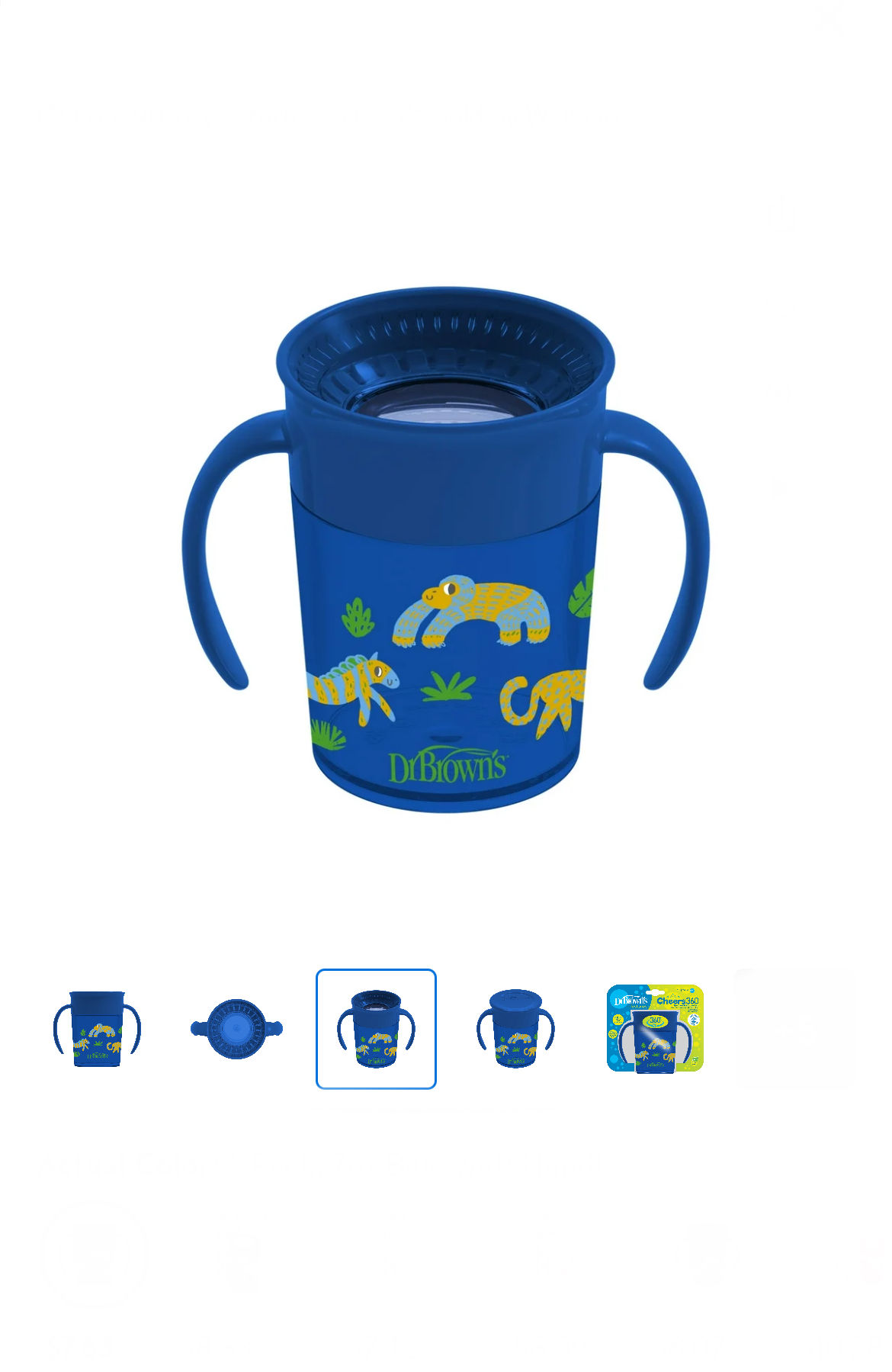 Dr. Brown’s Milestones Cheers 360 Cup Spoutless Transition Cup with Handles for 