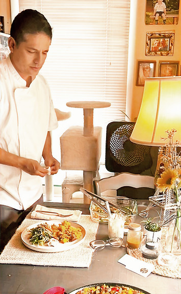 private chef plating dish in your home Louisville Kentucky