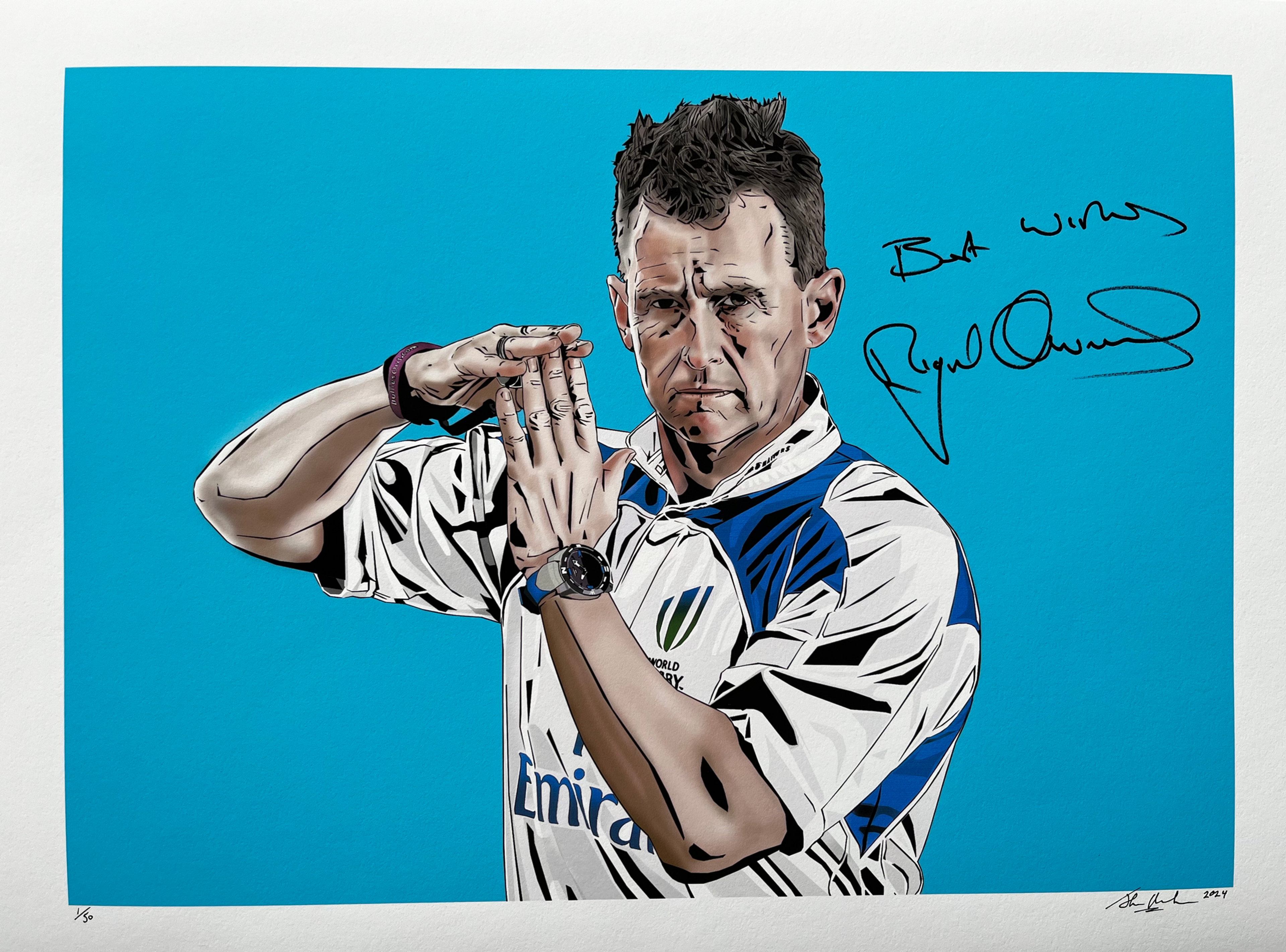 Limited Edition Nigel Owens MBE Portrait by Shane Monahan