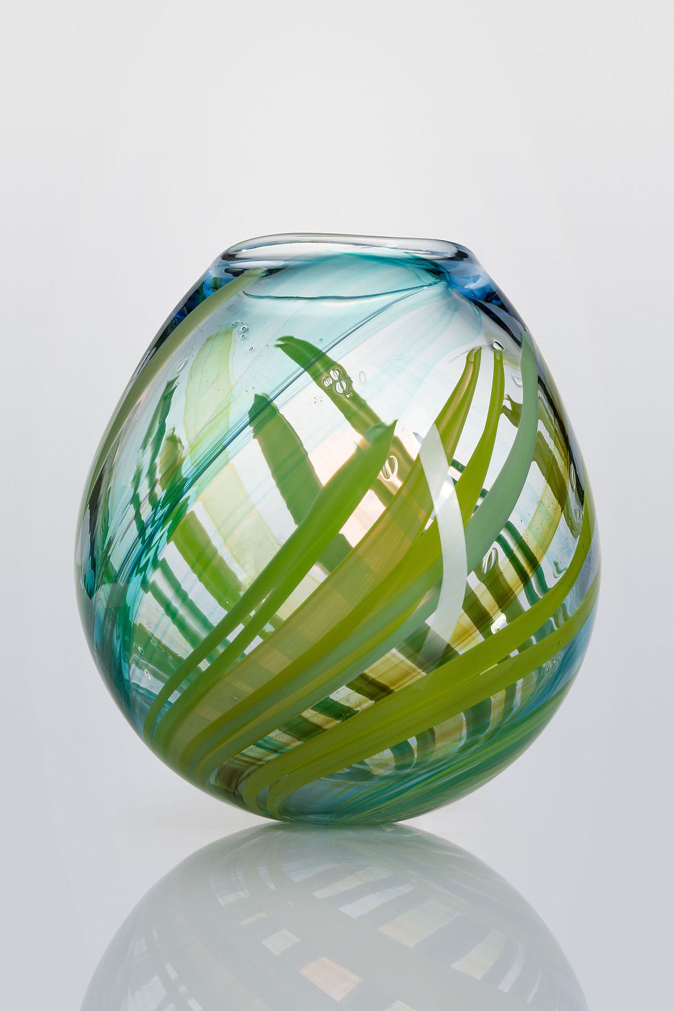 Seagrass VII, part of a series of #sustainable work made from re-melted waste glass and inspired by seagrass.