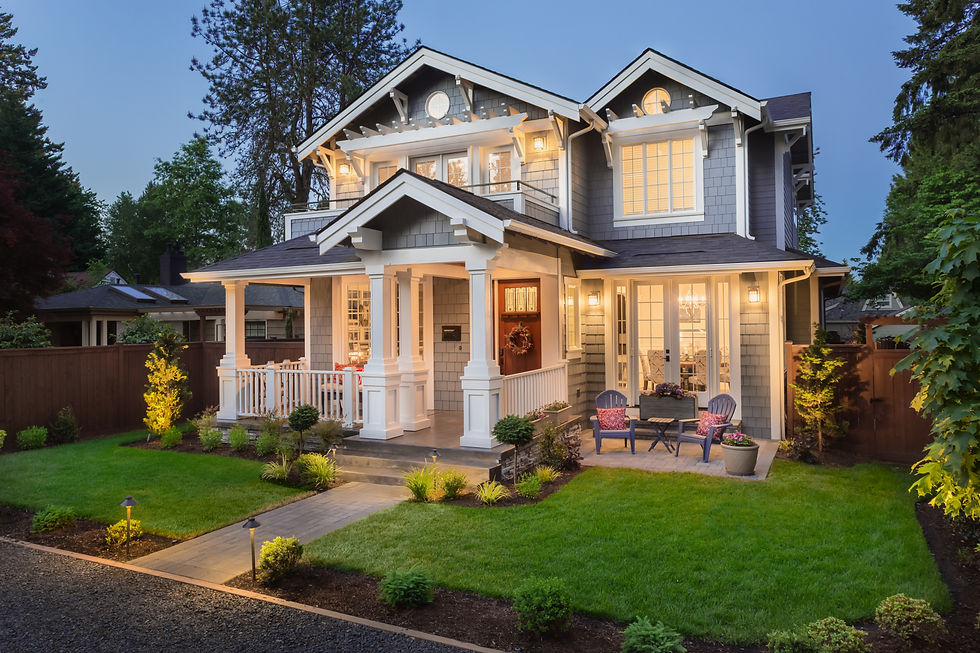 Beautifully landscaped home exterior