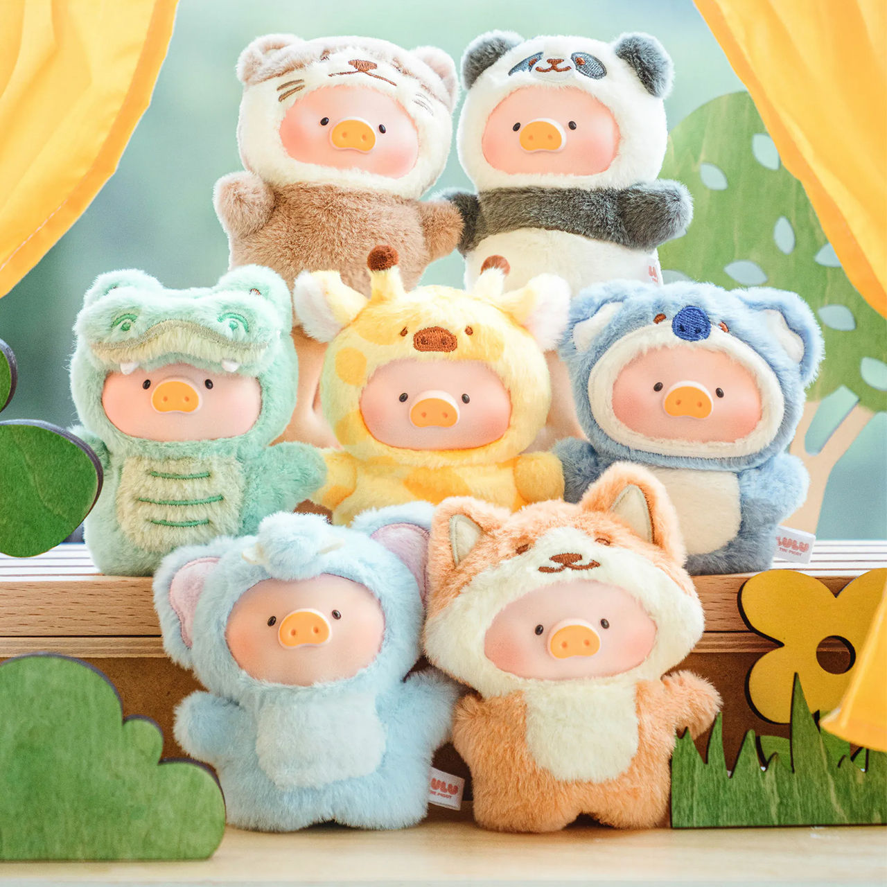 ルル ザ ピギー アニマル パーティー シリーズ パペット ショー プラッシュ キーチェーン ブラインド ボックス
