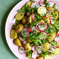 Caesar Potato Salad with Sugar Snap Peas
