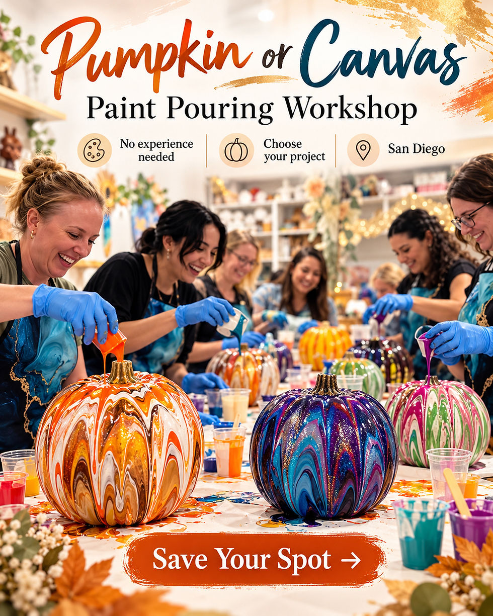 Pumpkin & Canvas Paint Pouring Workshop | San Diego
