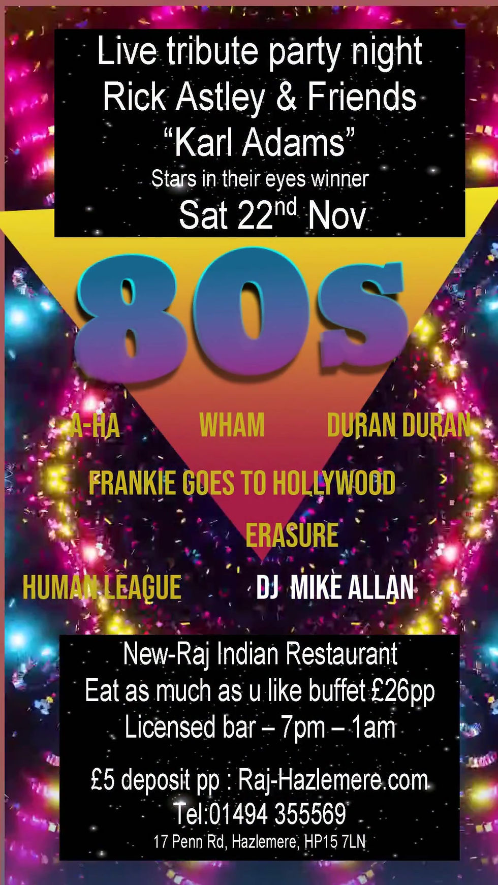 Rick Astley tribute night & 80s