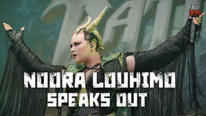 Noora Louhimo performing live during her final era with Battle Beast