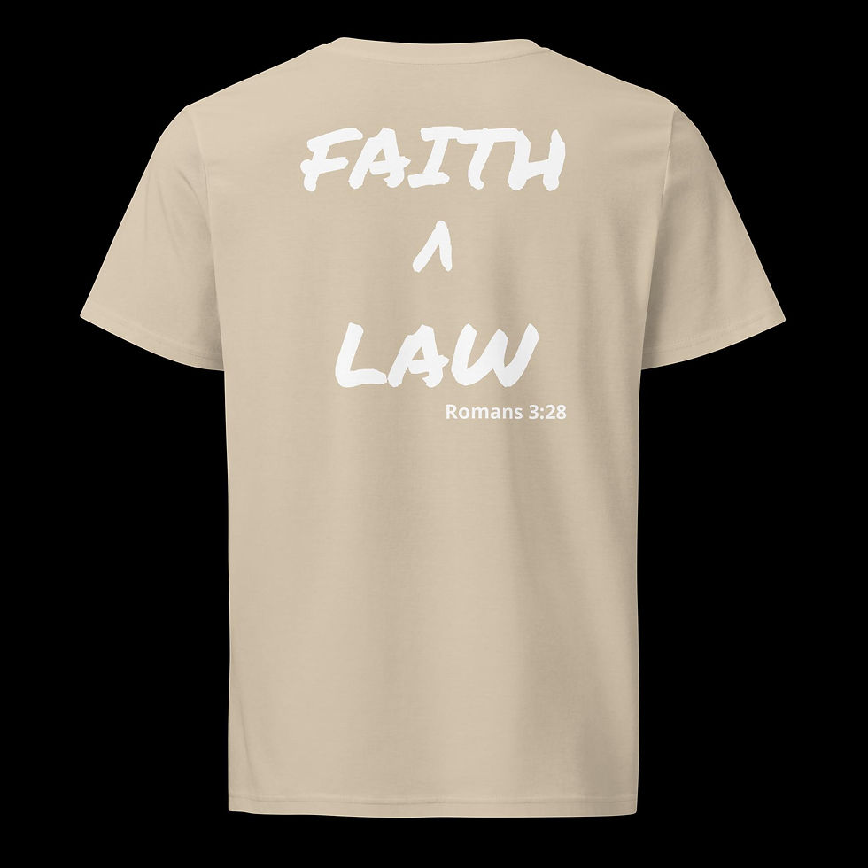 Thumbnail: Faith Above Law Unisex organic mid-light Christian t-shirt