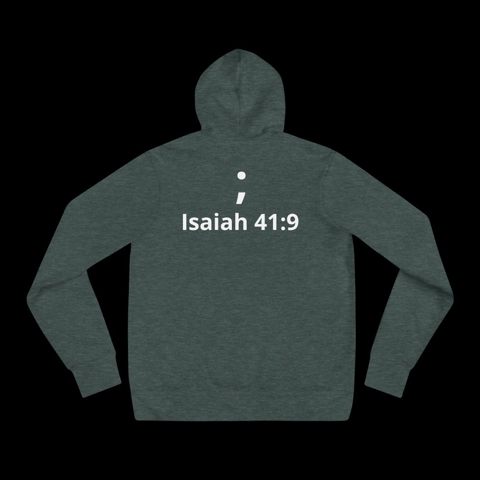 Thumbnail: Semicolon; Isaiah 41:9 Unisex hoodie
