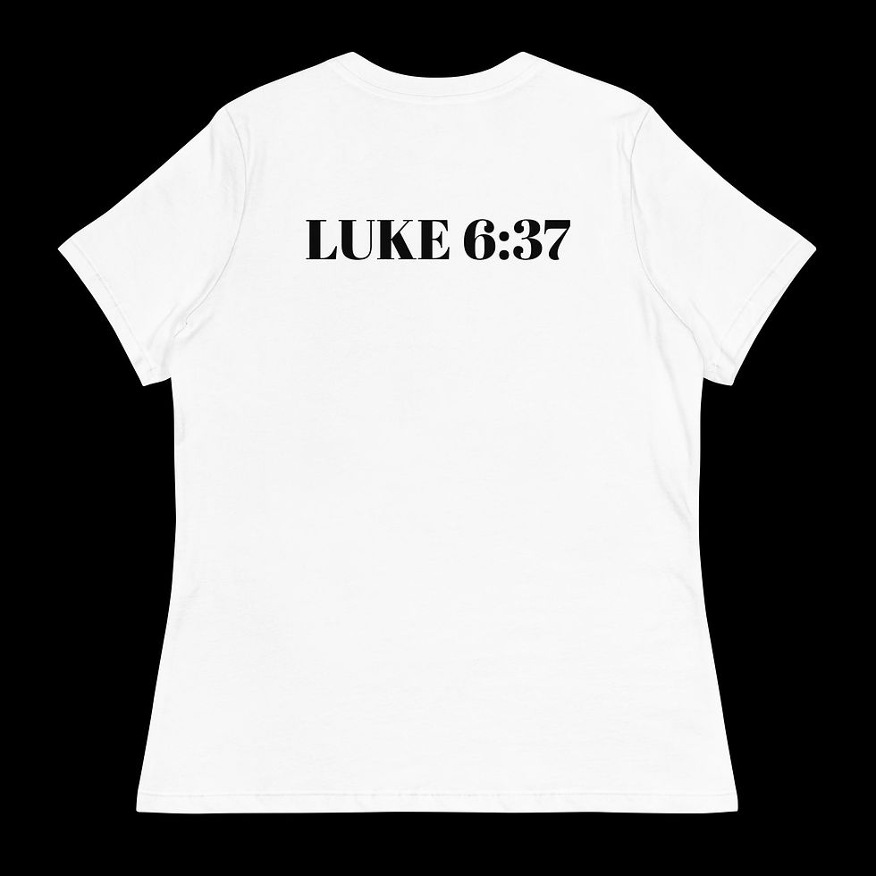 Thumbnail: White Luke 6:37 Back of T-shirt