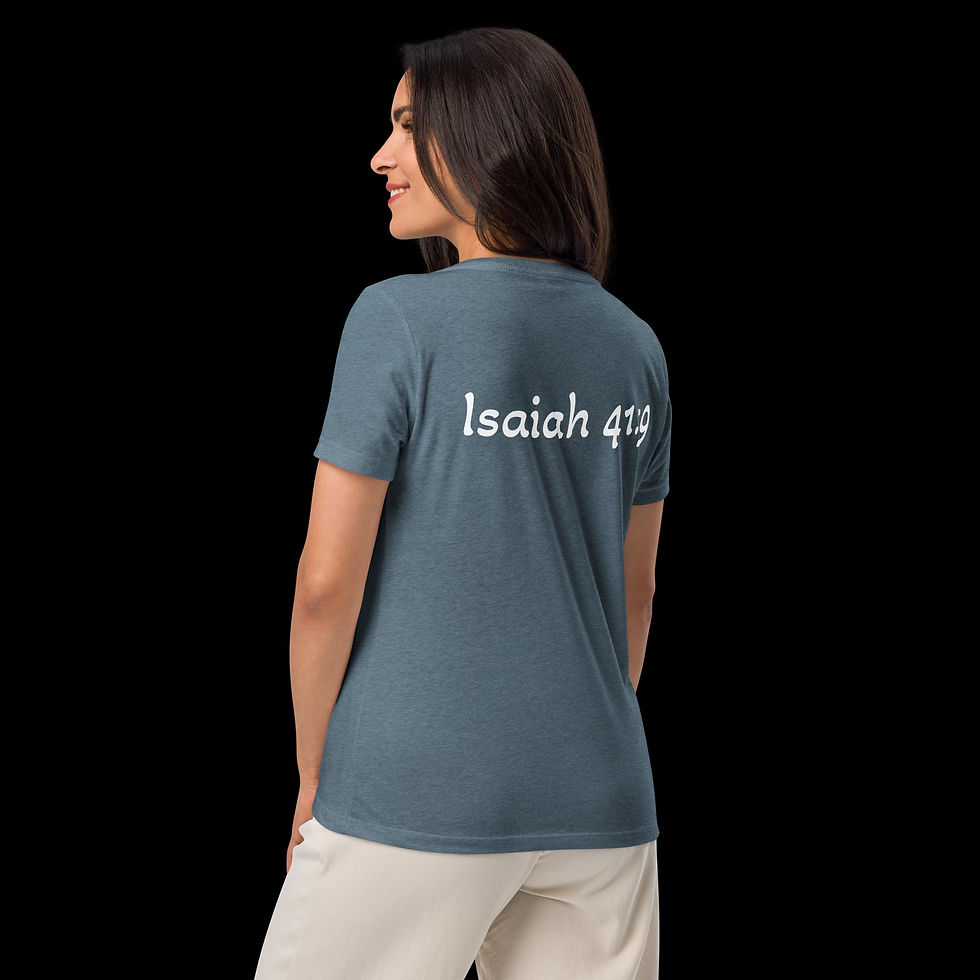 Thumbnail: Isaiah 41:9 "Chosen and Not Thrown Away" Woman's relaxed V-neck t-shirt