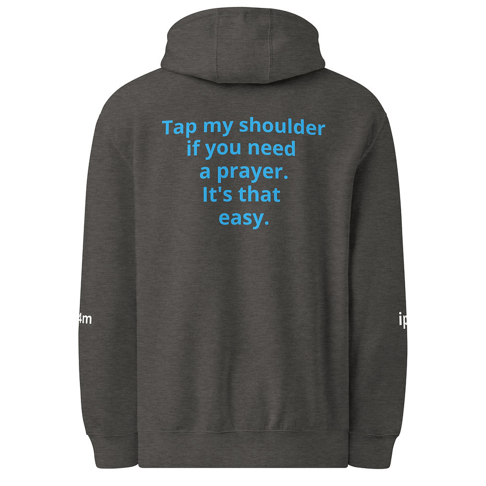 Thumbnail: Tap My Shoulder for Prayer Unisex premium mid-weight hoodie