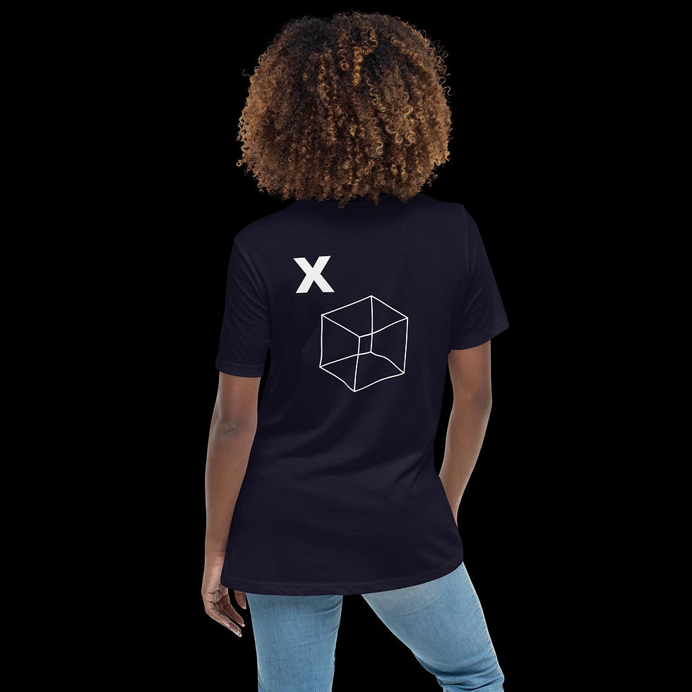 Thumbnail: Back view of a Christian based t-shirt that has an image of a box with an X on the outside of it. Unboxed Faith.