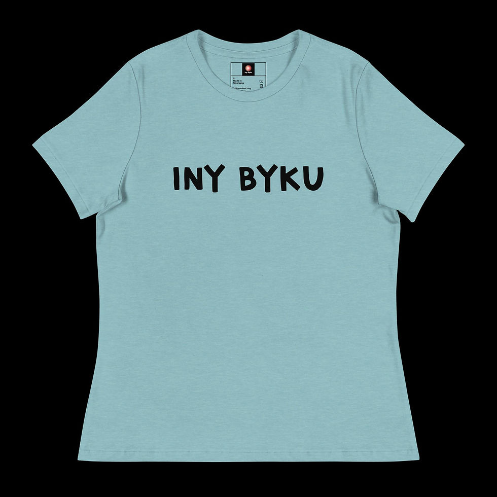 Thumbnail: off- blue Iny Byku Front T-shirt
