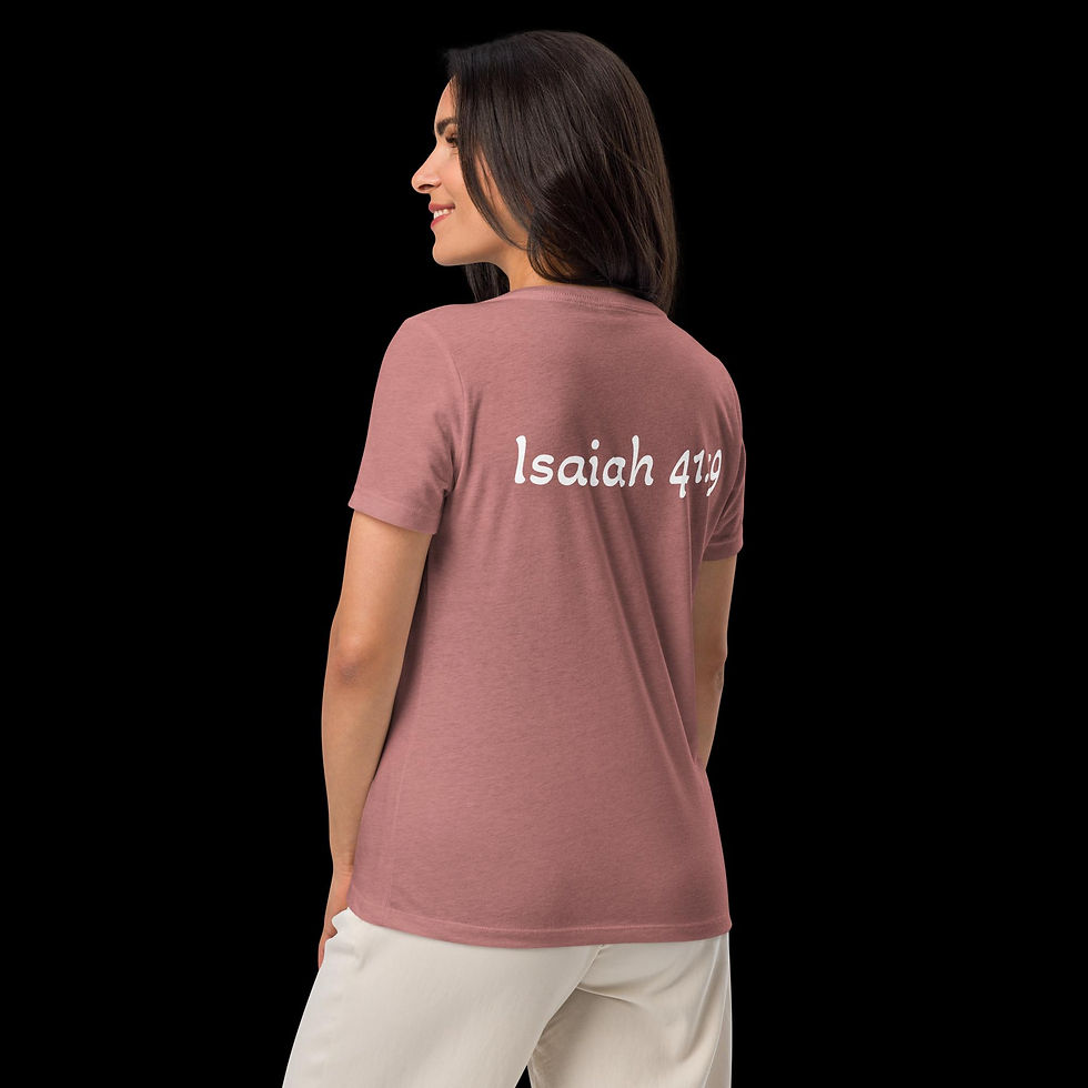 Thumbnail: Isaiah 41:9 "Chosen and Not Thrown Away" Woman's relaxed V-neck t-shirt
