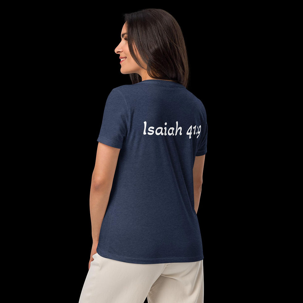 Thumbnail: Isaiah 41:9 "Chosen and Not Thrown Away" Woman's relaxed V-neck t-shirt