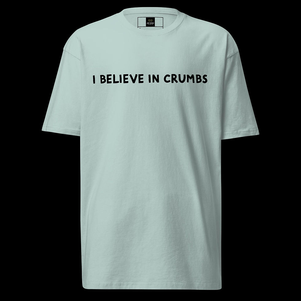 Mark 7:28 'I Believe in Crumbs' Heavyweight Christian T-Shirt | Iny Byku