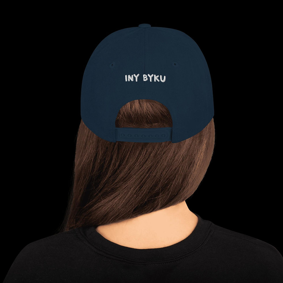 Thumbnail: Back View of a snapback hat with the brand INY BYKU