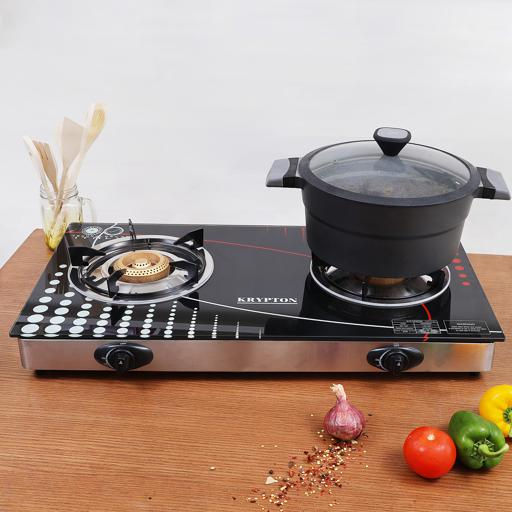 Thumbnail: Tempered Glass Double Burner Gas Stove