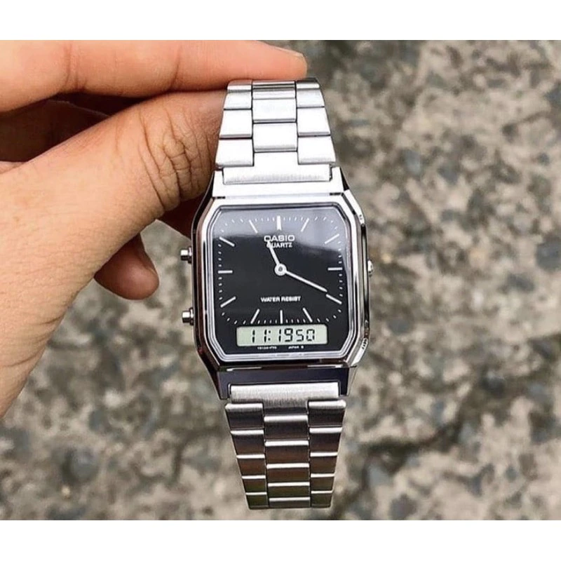 Thumbnail: Casio Unisex Silver AQ-230A-1DM