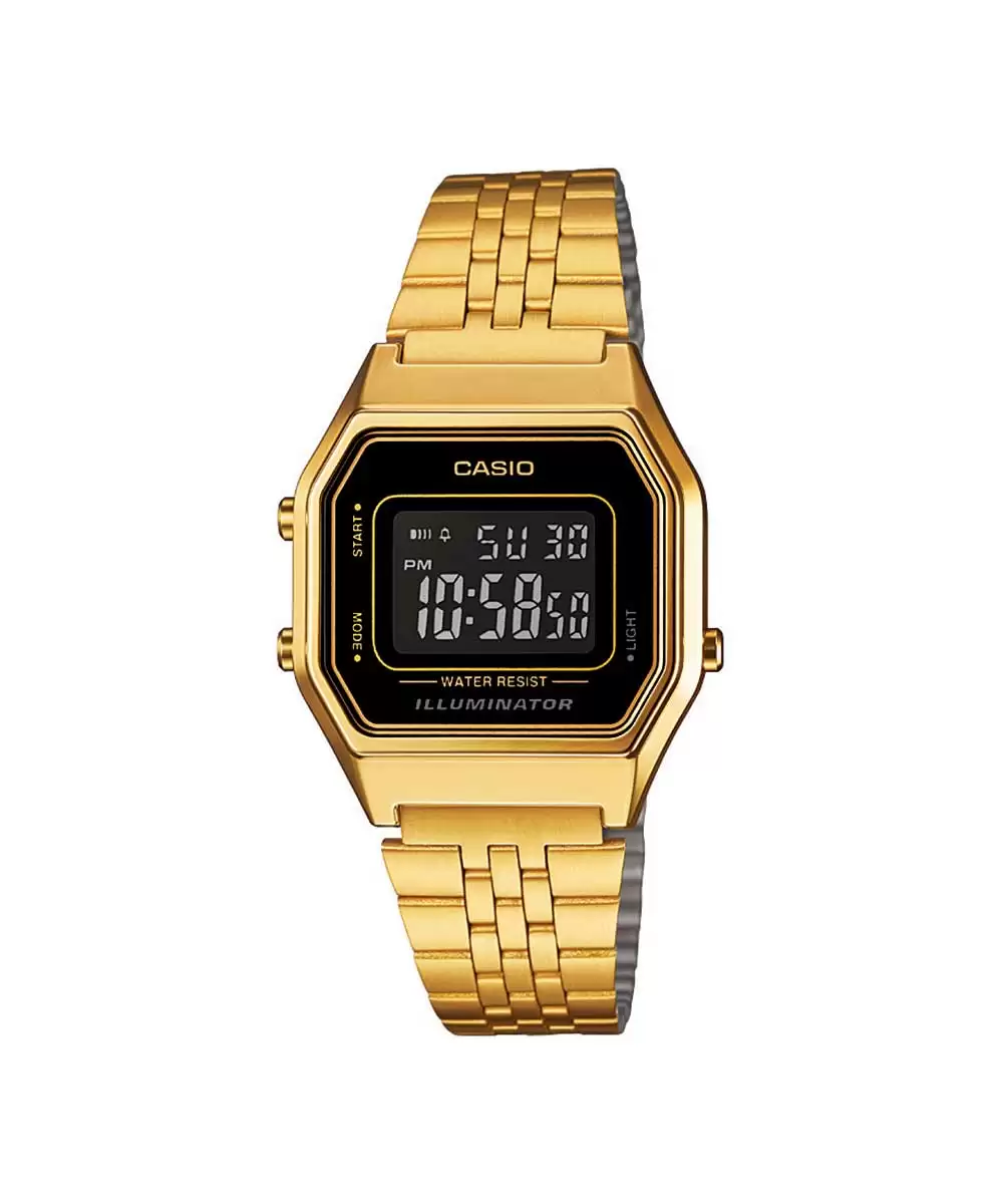 Casio Digital Date Standard Watch Gold/Black LA680WGA-1B
