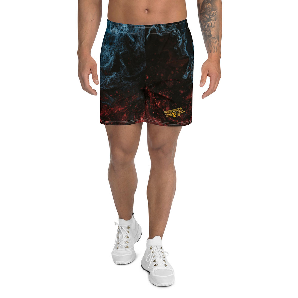 Men's Recycled Fire & Ice Print Athletic Shorts