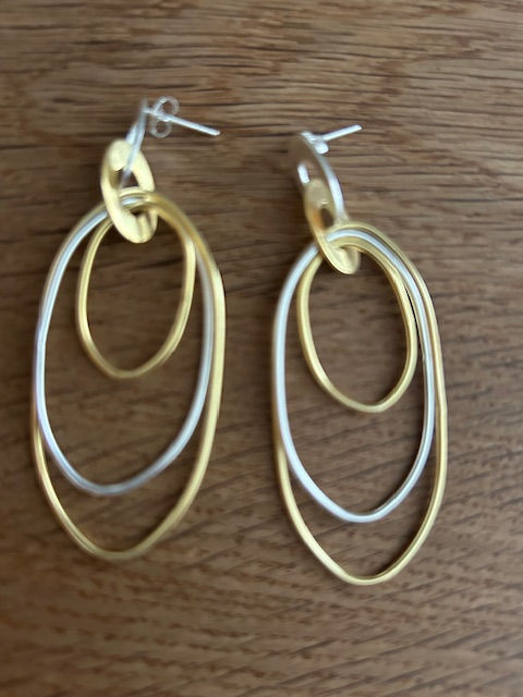 Sterling silver earrings,handmade,18k plating.