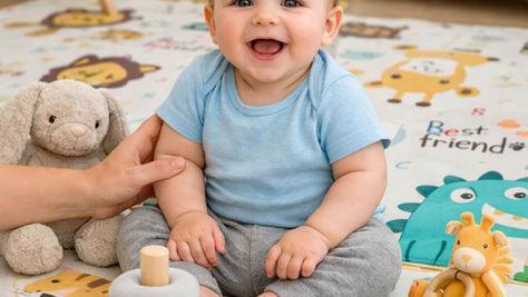 bebé sentado sonriente