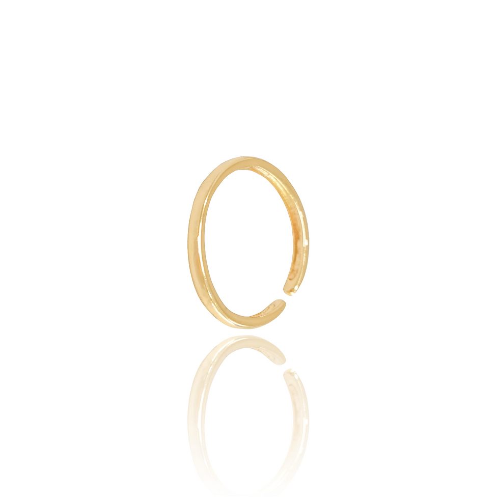Miniatura: Anel ajustável liso dourado