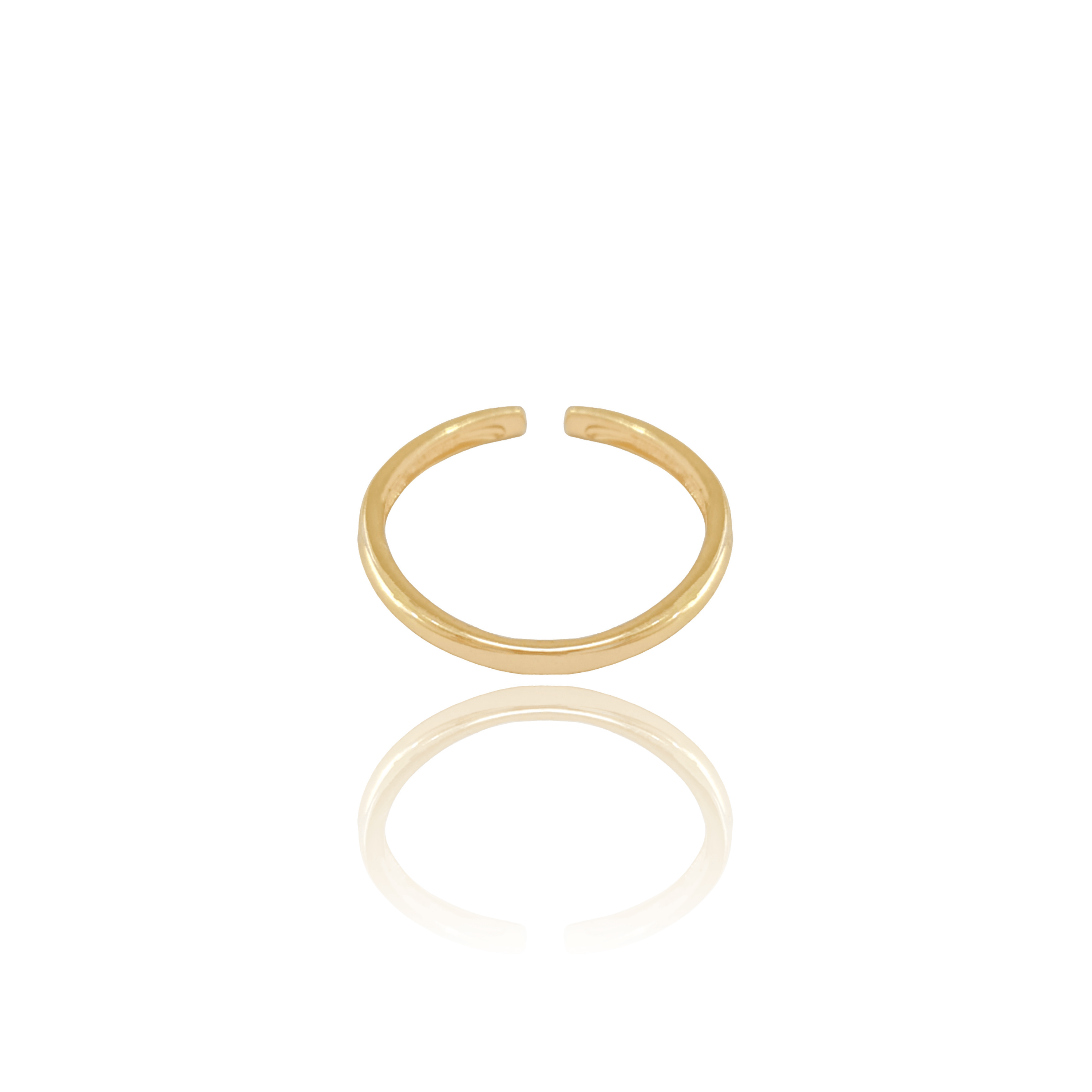 Anel ajustável liso dourado