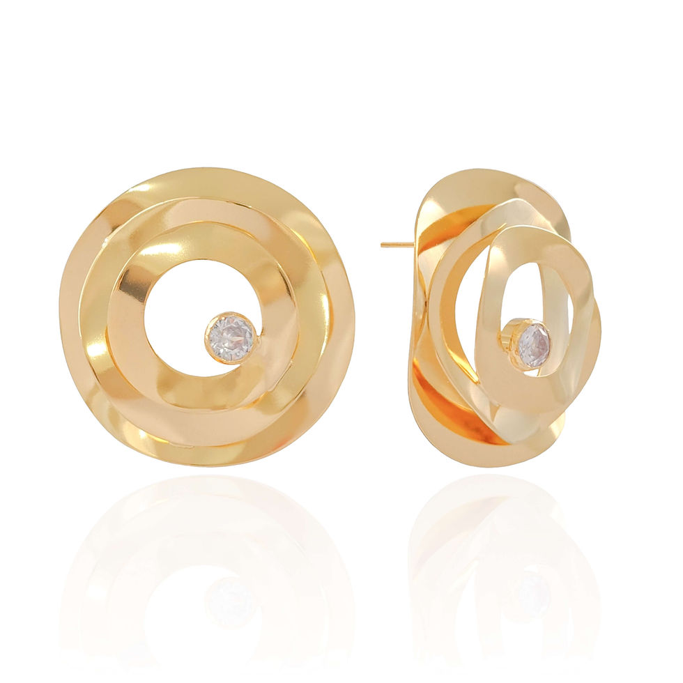 Miniatura: Brinco flor ponto de luz cristal