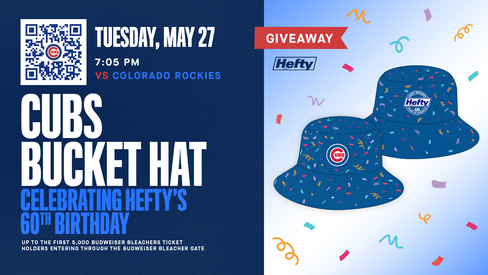 2025 Chicago Cubs Promo Items. Hefty bucket hat giveaway. May 27 2025