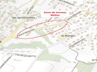 ⚠️ Travaux sur la RD 35a – Commune de Crozet ⚠️