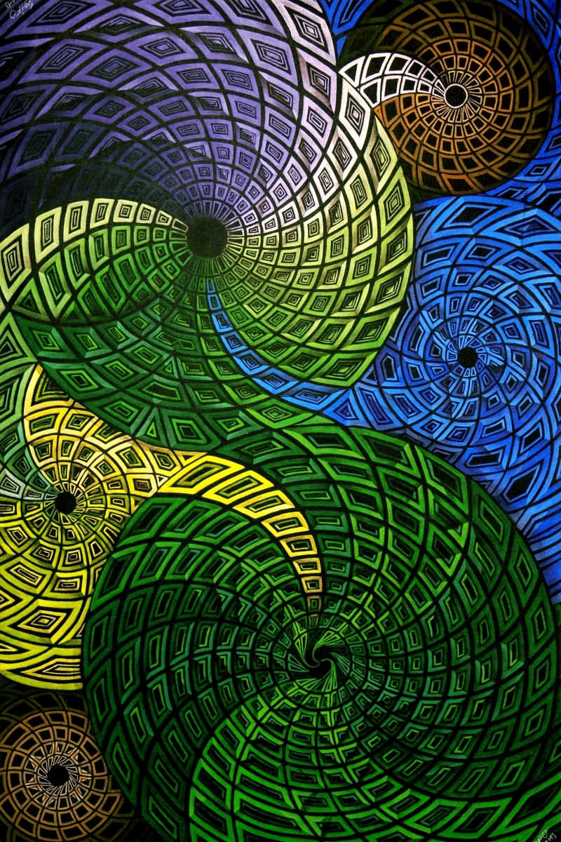 Süsteem akrüülmaal lõuendil 1x1,5m 2013