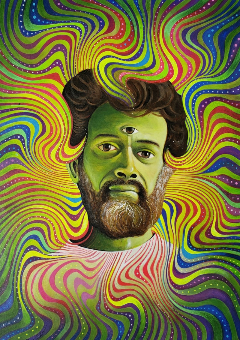 Terrence Mckenna akrüülmaal lõuendil 80x60cm 2022