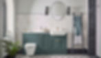 Green and white bathroom
