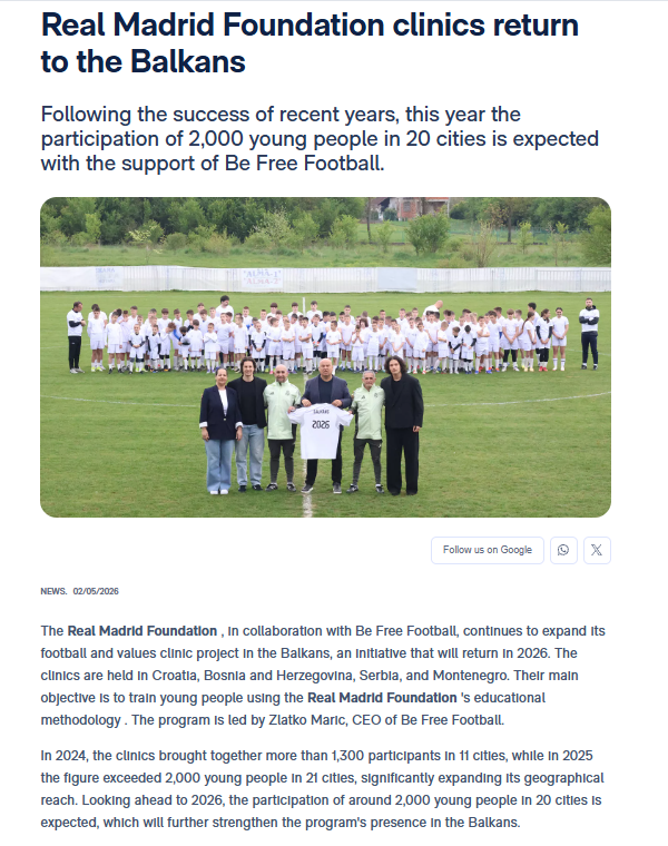 2026 Real Madrid Foundation Article