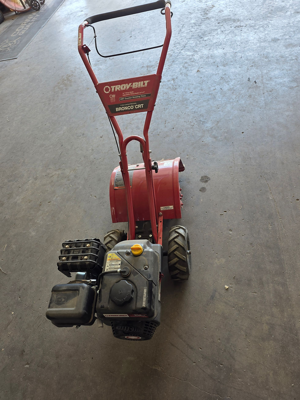 front view of tiller