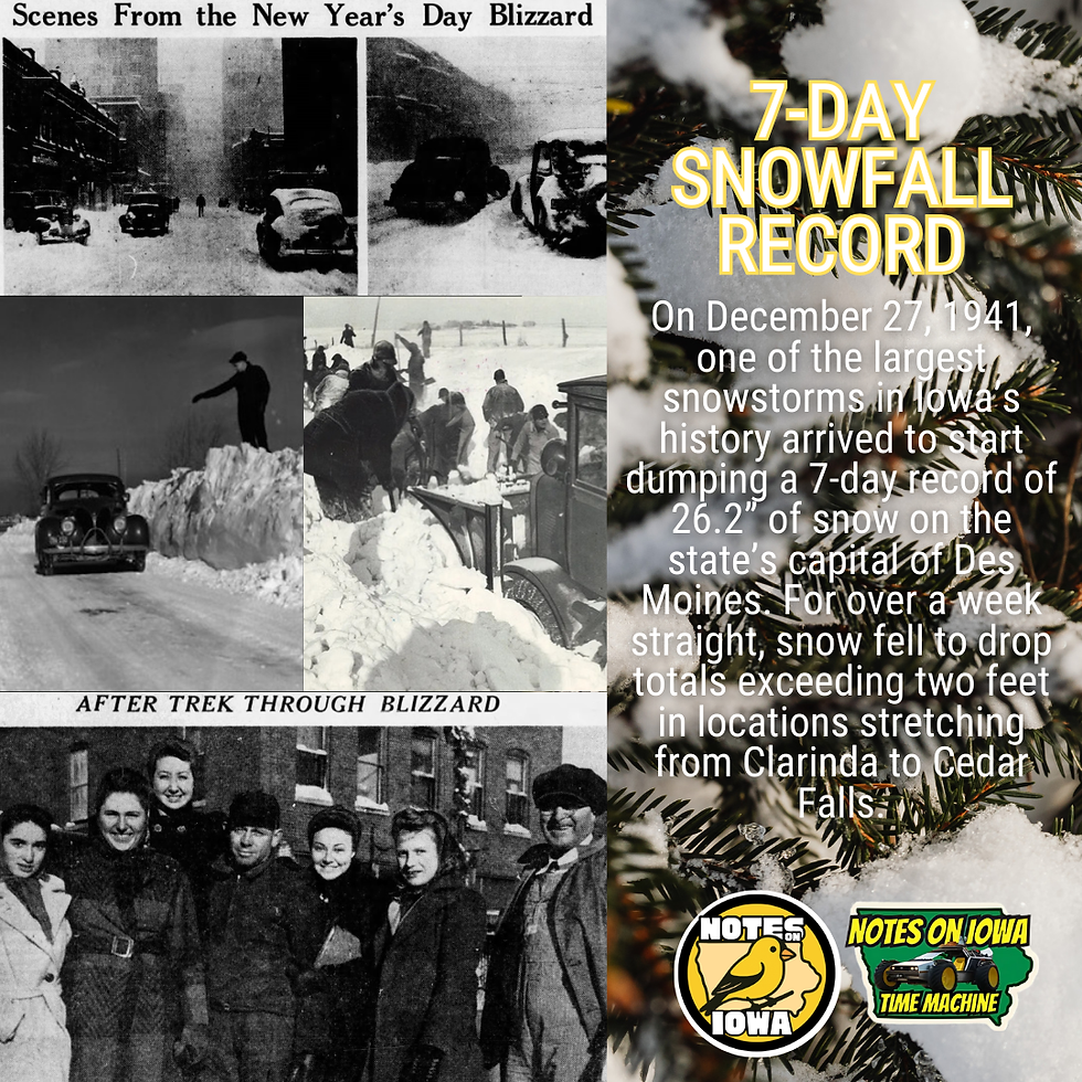 Iowa's 7-Day Snowfall Record: Iowa Time Machine December 1941