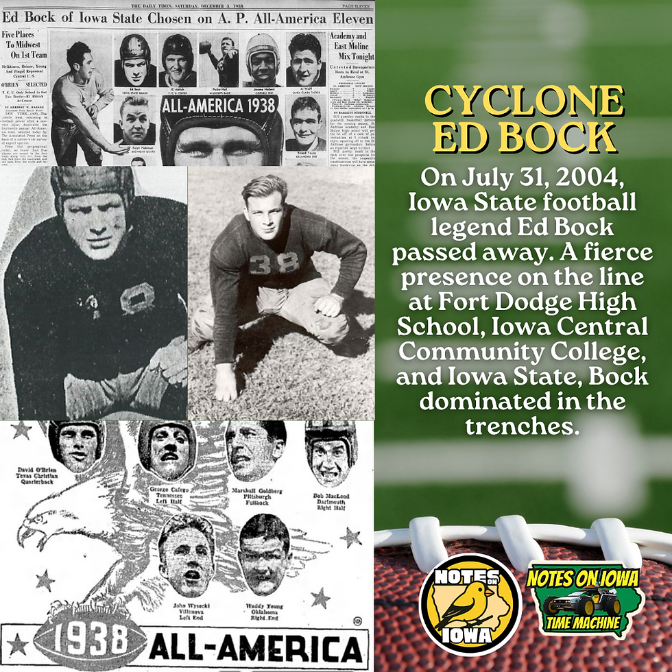 Cyclone Ed Bock: Iowa Time Machine July 31, 2004