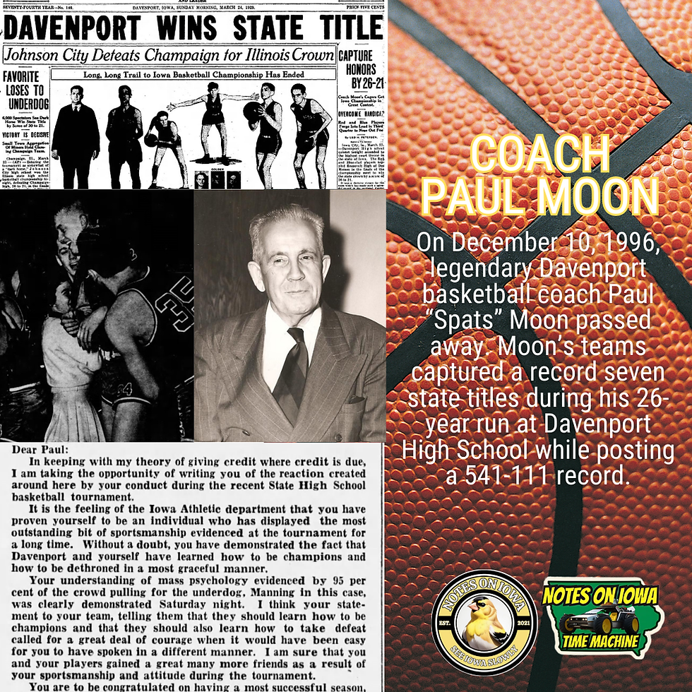 Coach Paul Moon: Iowa Time Machine December 10, 1977